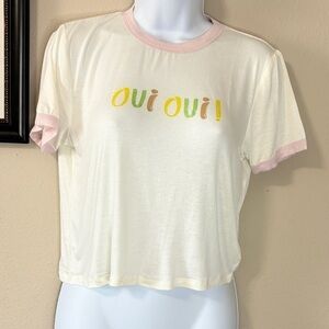 Weavers Short Sleeves cropped top / shirt stretch Size Medium